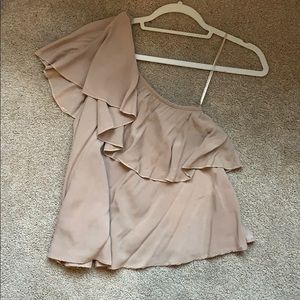 Tan one shoulder top